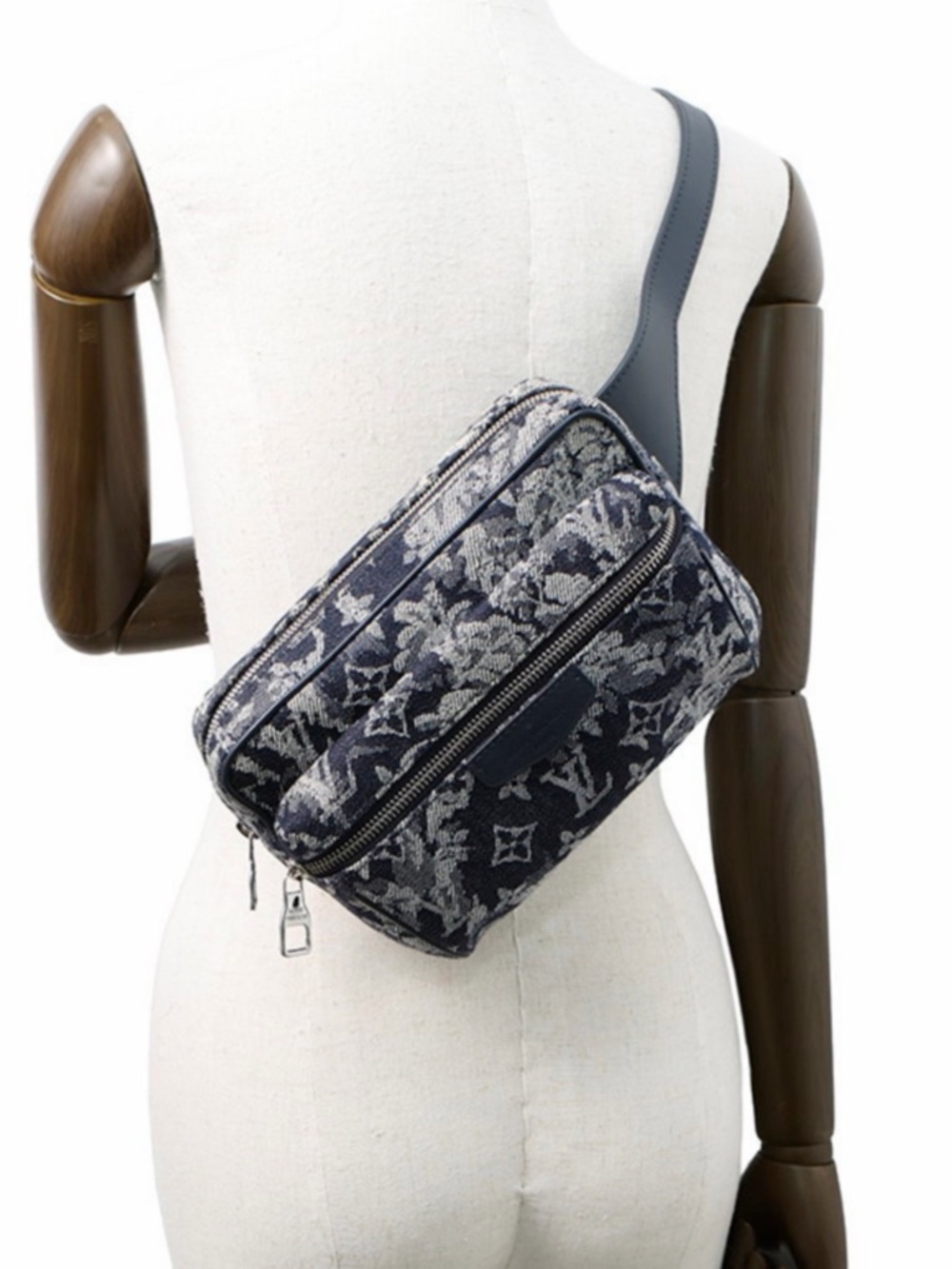 New Louis Vuitton Navy and White Monogram Outdoor Bumbag